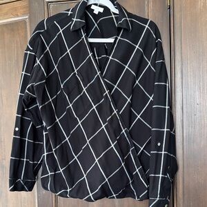 J.Jill Flannel Black Plaid Shirt